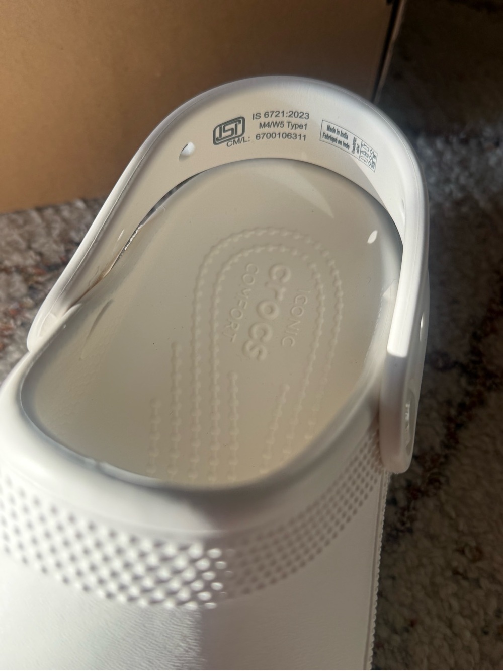 NWT Crocs Classic Crush Platform Clog White Women’s 7 Men’s 5 - Picture 3 of 8